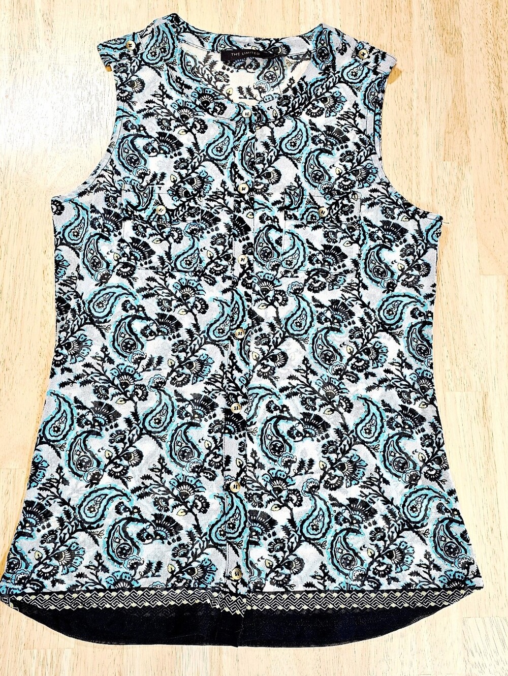 Paisley Print Button Up Top